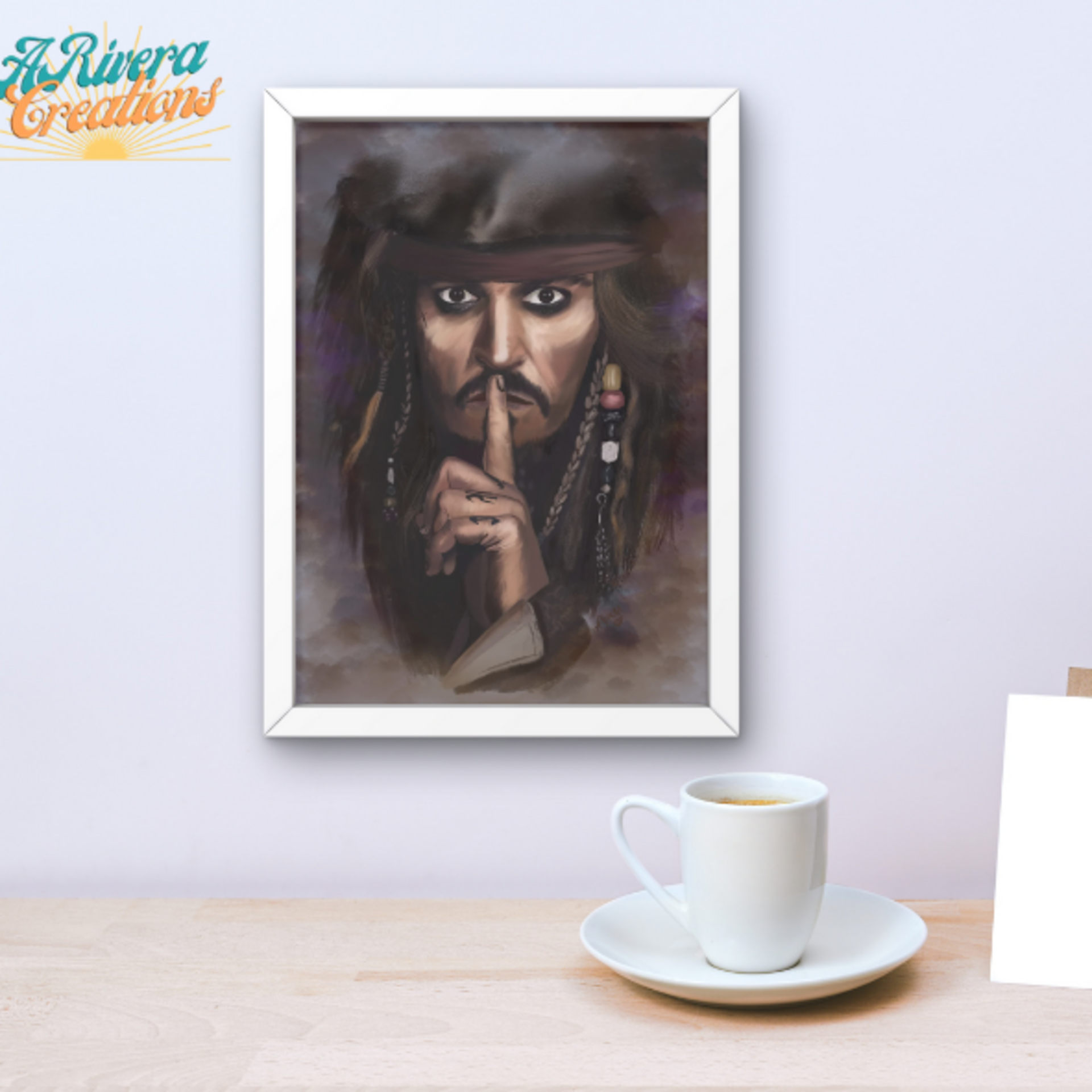 LÁMINA JACK SPARROW, DIBUJO DIGITAL ORIGINAL  JACK ESPARROW, PIRATAS DEL CARIBE - 4