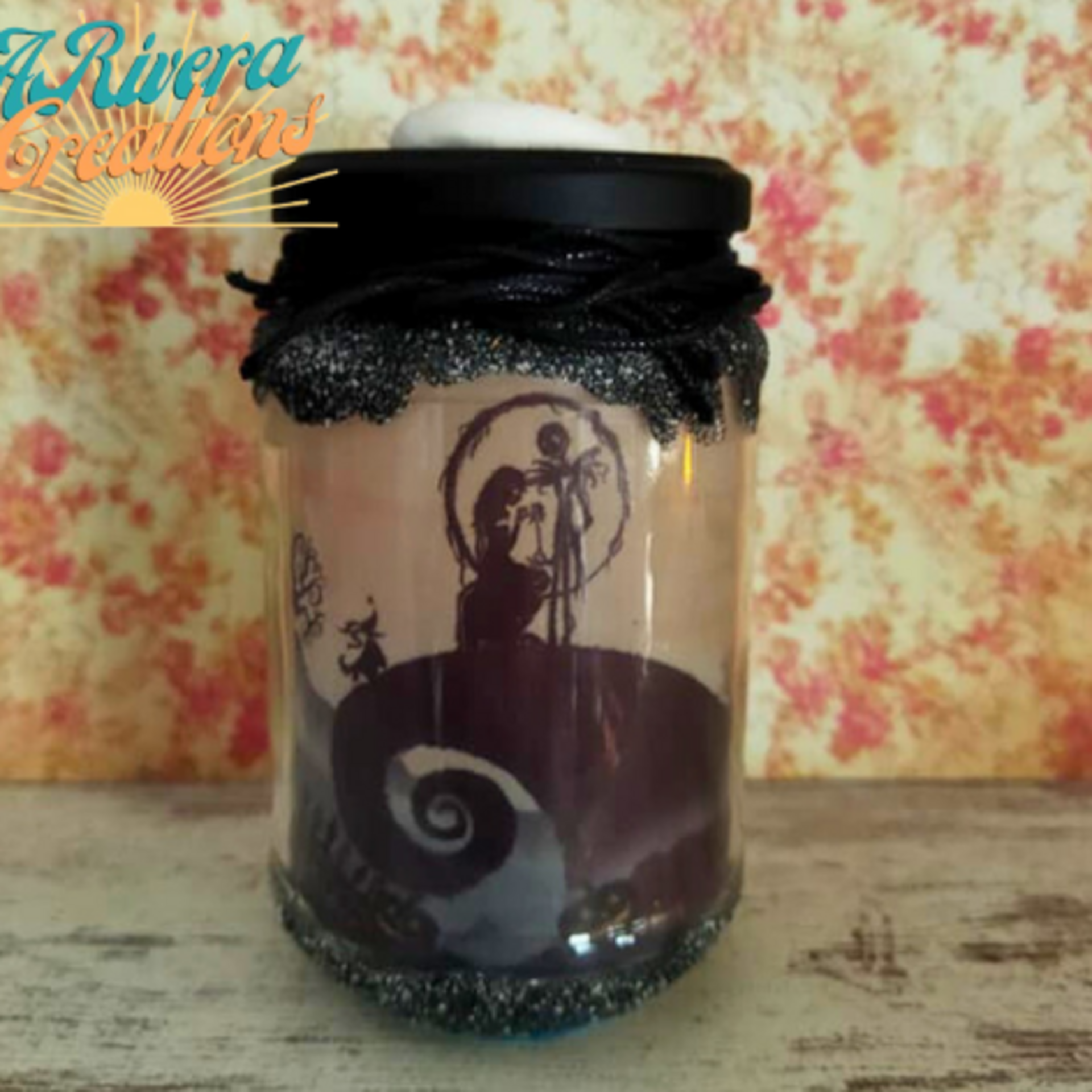 Portavelas Jack Skellington. Frasco decorativo con luz - 6