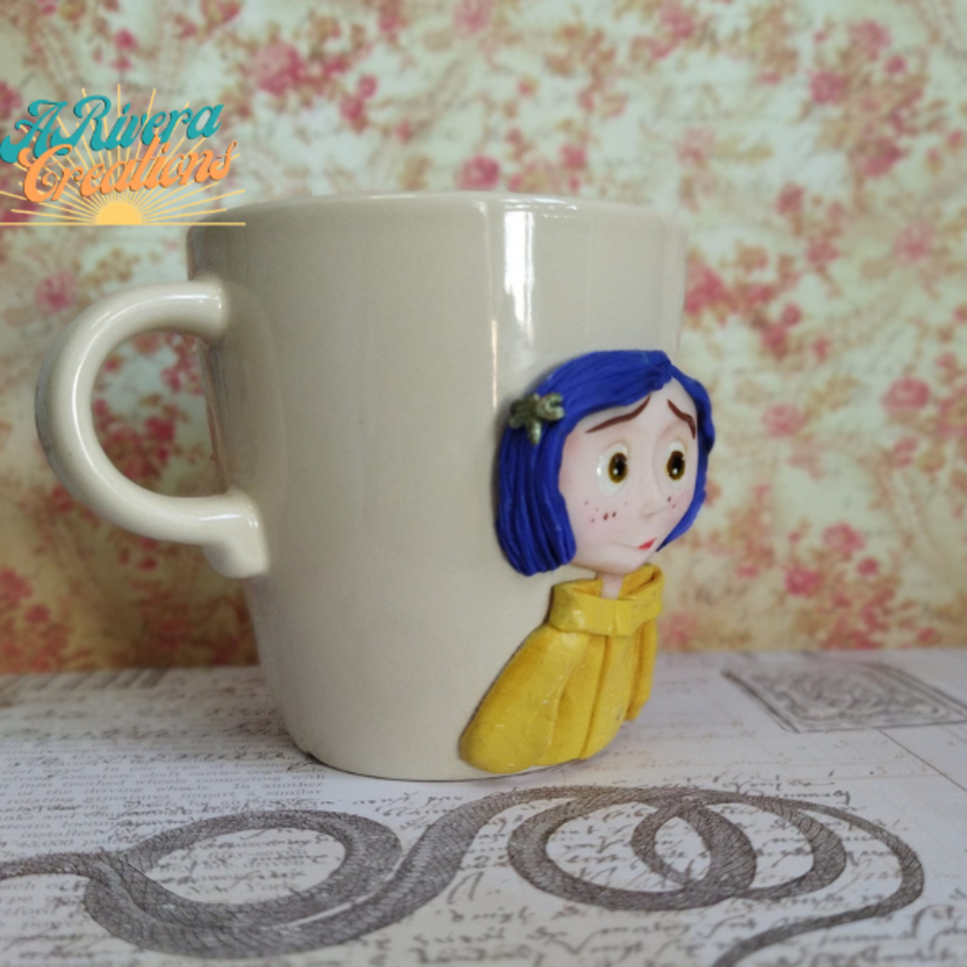 Taza Coraline, tazas decoradas - 2