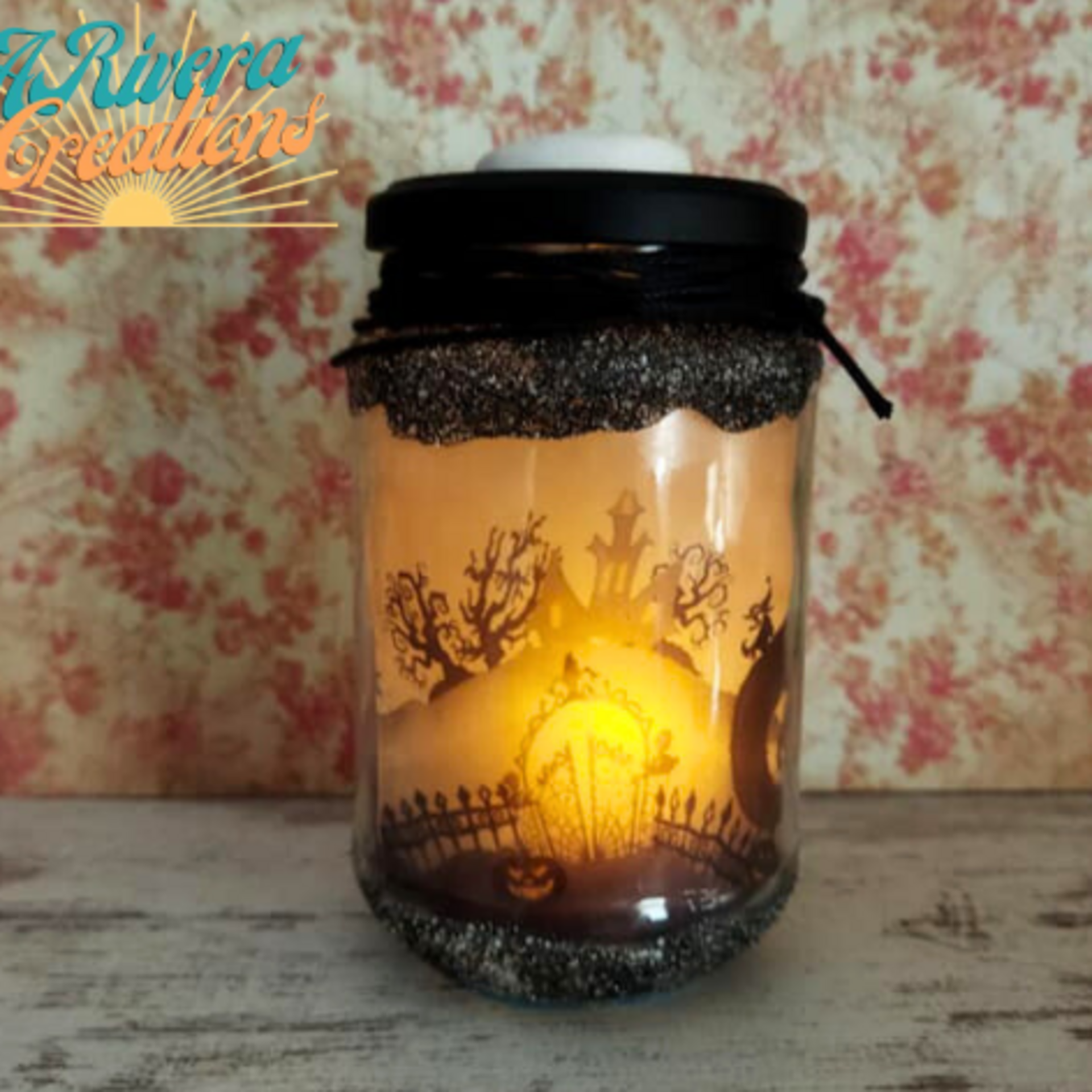 Portavelas Jack Skellington. Frasco decorativo con luz - 3