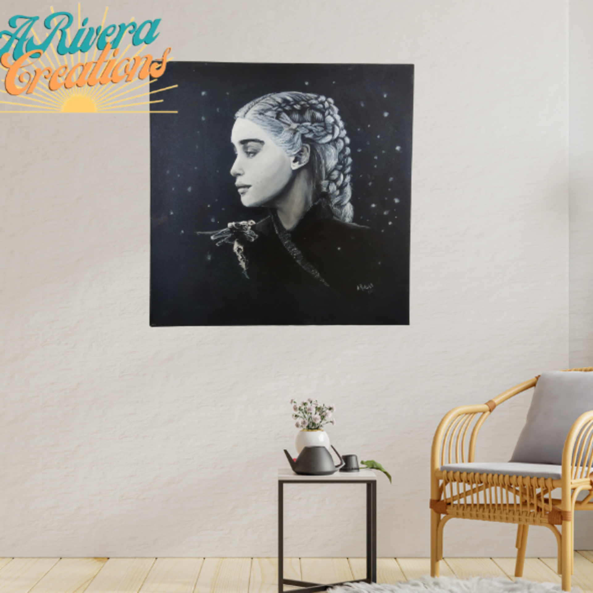 DAENERYS TARGARYEN CUADRO ACRÍLICO, DECORACIÓN JUEGO DE TRONOS - 2